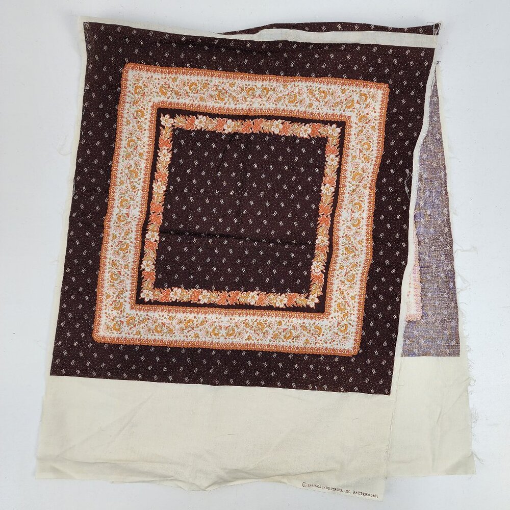 Vtg Springs Industries Pattern 2871 16" Square Pillow Front & Back Panel Fabric